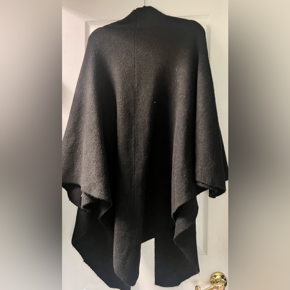 Anthropologie soft Black Cape Cardigan one size nwt chic boho relaxed oversized - Picture 11 of 13